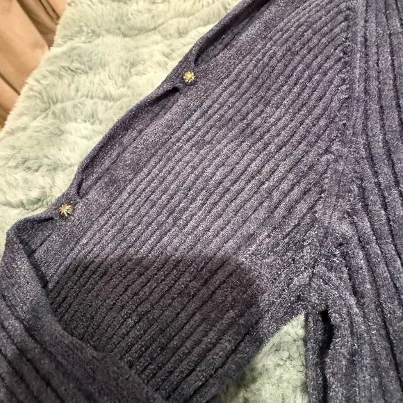 White House Black Market Blue Gray Mock Neck Sweater Size Large NWOT - Picture 3 of 8